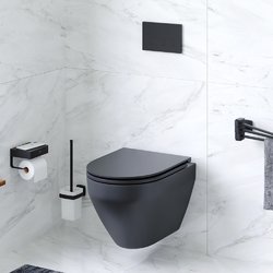 Унитаз подвесной AM.PM Spirit V2.0 FlashClean с микролифтом, черный матовый